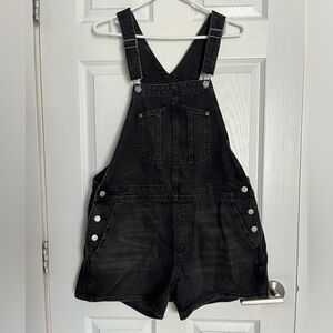 Old Navy Black Denim Shorteralls | Size Large